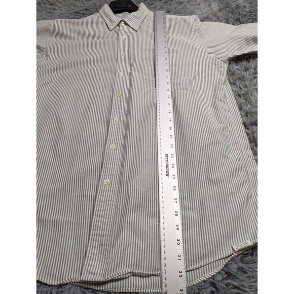LL Bean Dress Shirt‎ Mens Size Tall 17-37 Single Needle Tailoring 17" Neck Gray - Picture 8 of 9